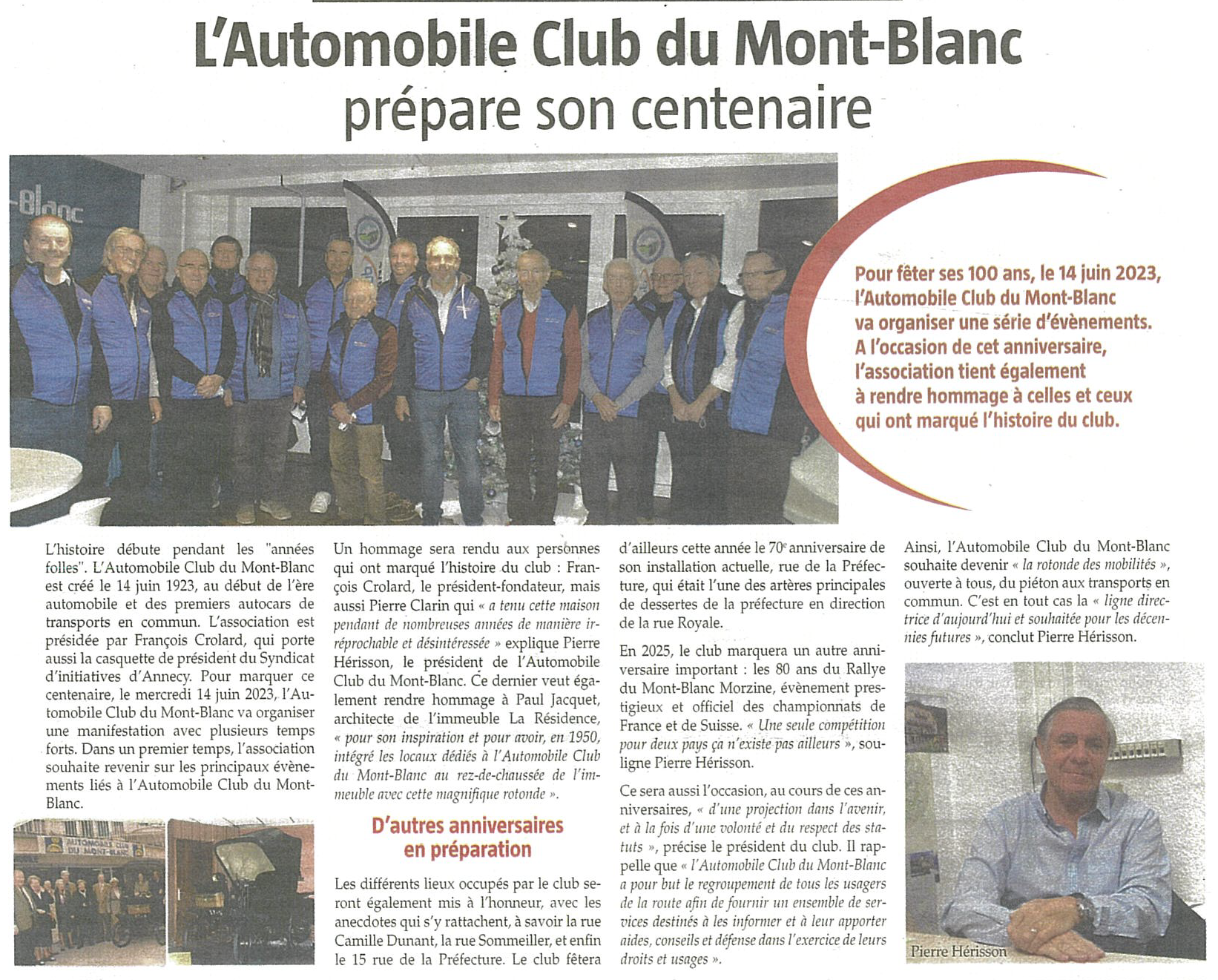 L'Automobile Club du Mont-Blanc prépare son centenaire