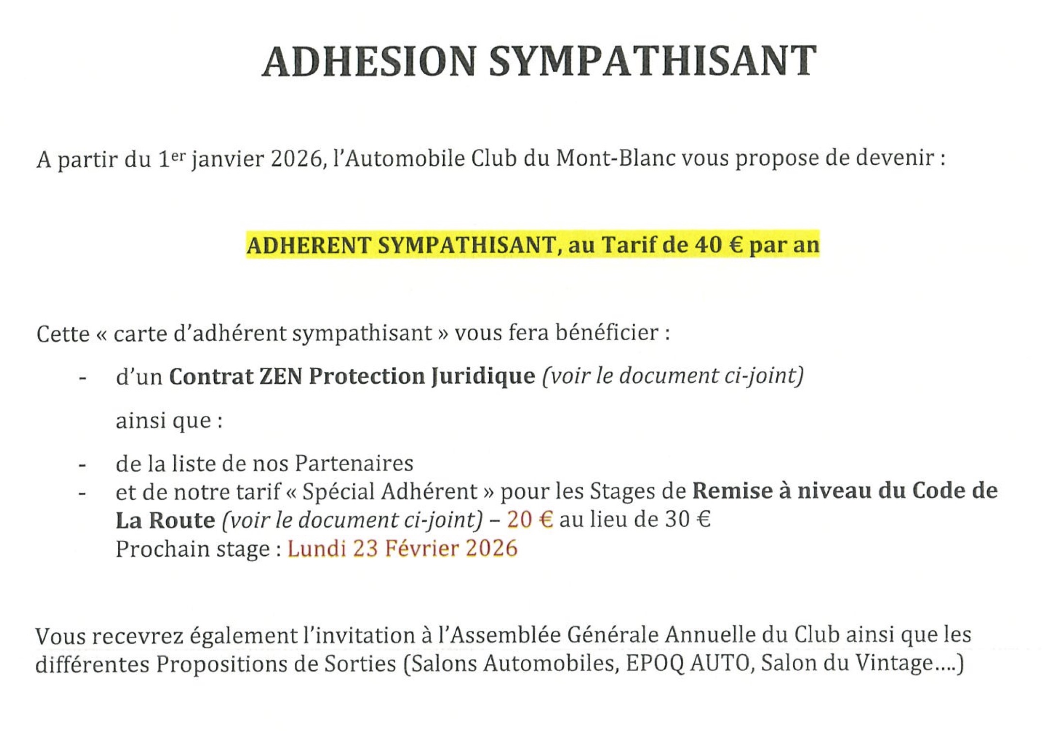 Nouveaut&eacute; 2026 : adh&eacute;sion 